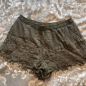 Crochet stretch shorts